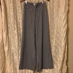 Bar III Wide Leg Brighton Palazzo Pants Black White Geometric